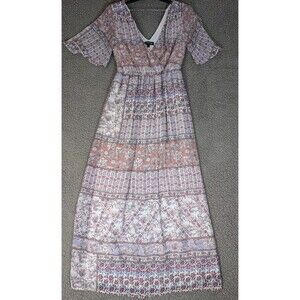 Love Reign Maxi Dress Patchwork Quilt Cottagecore Prairie Western Size Med